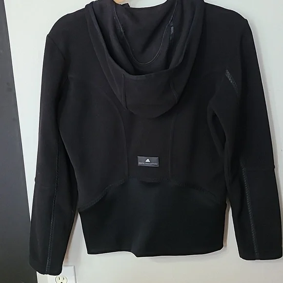Stella McCartney for Adidas Black Hooded Jacket with Quilted Detail Size Medium - Picture 7 of 9